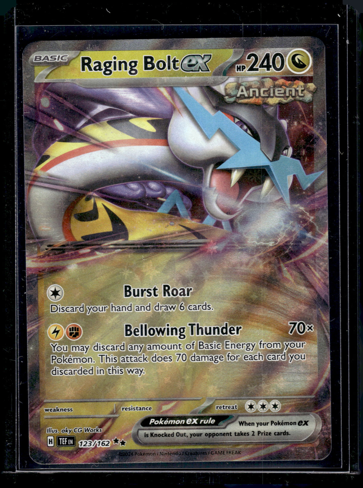 2024 Pokemon Temporal Forces Raging Bolt EX Holo Double Rare #123/162