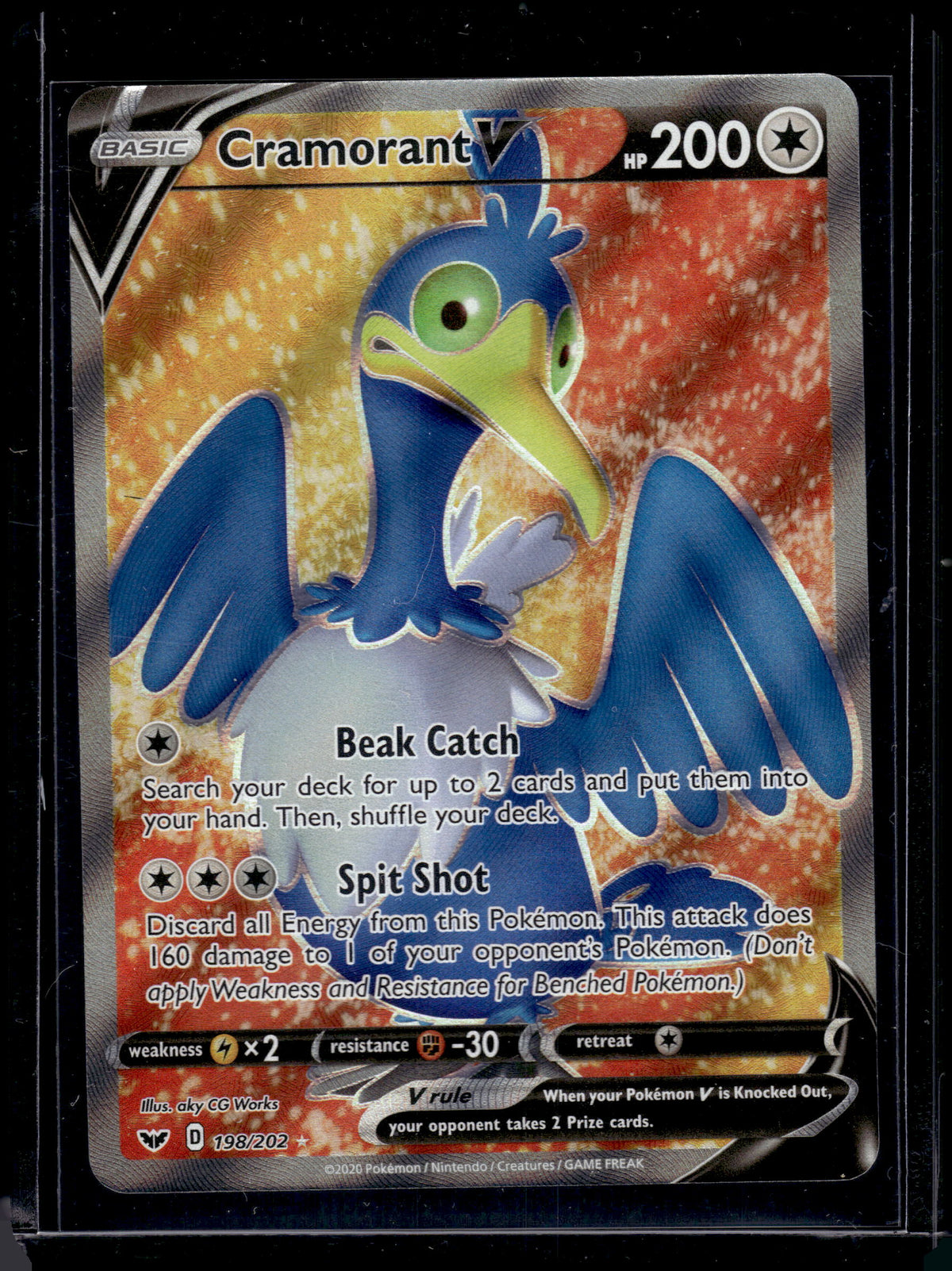 2020 Pokemon Sword & Shield Cramorant V Holo Ultra Rare #198/202