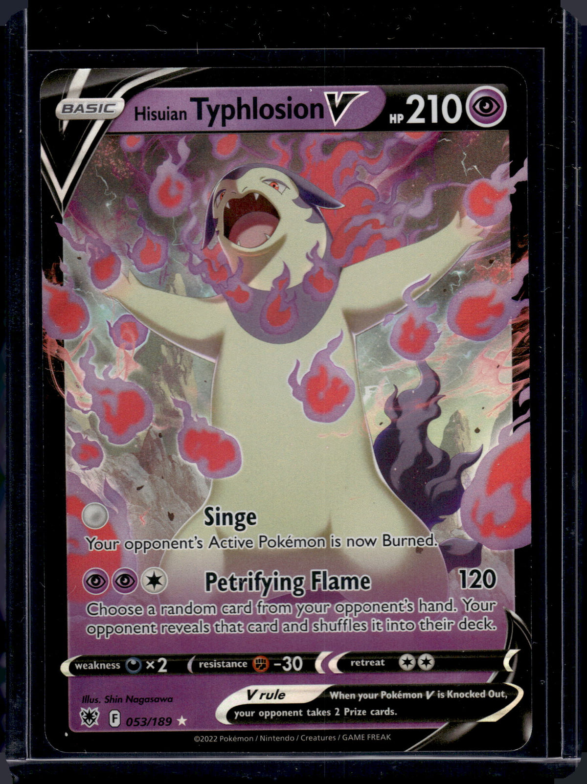 2022 Pokemon Astral Radiance Hisuian Typhlosion V Holo Rare #053/189