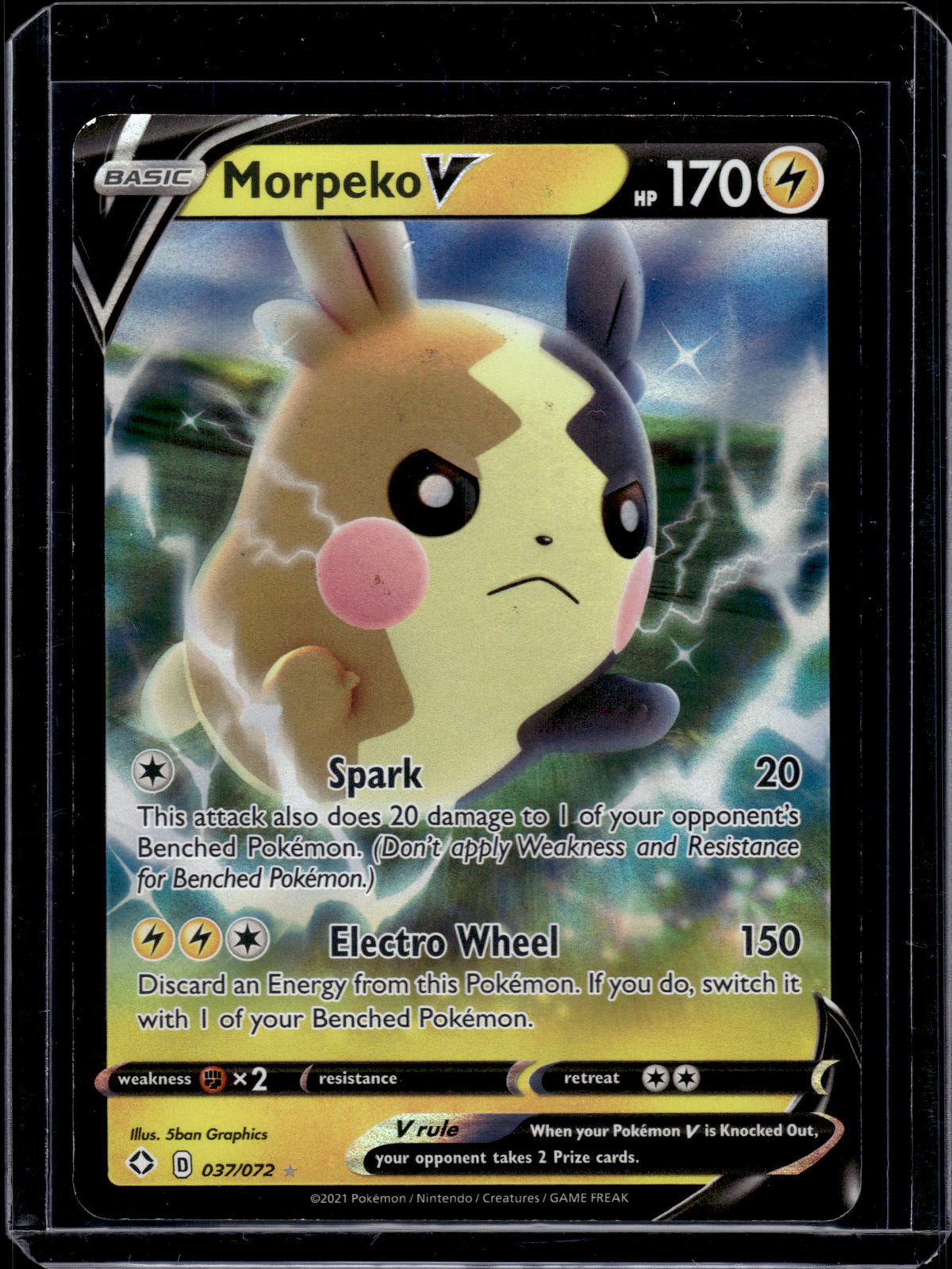 2021 Pokemon Shining Fates Morpeko V Holo Ultra Rare #037/072