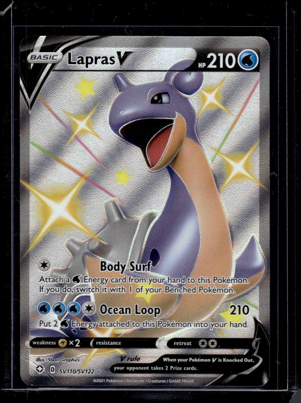 2021 Pokemon Shining Fates Lapras V Holo #SV110/SV122