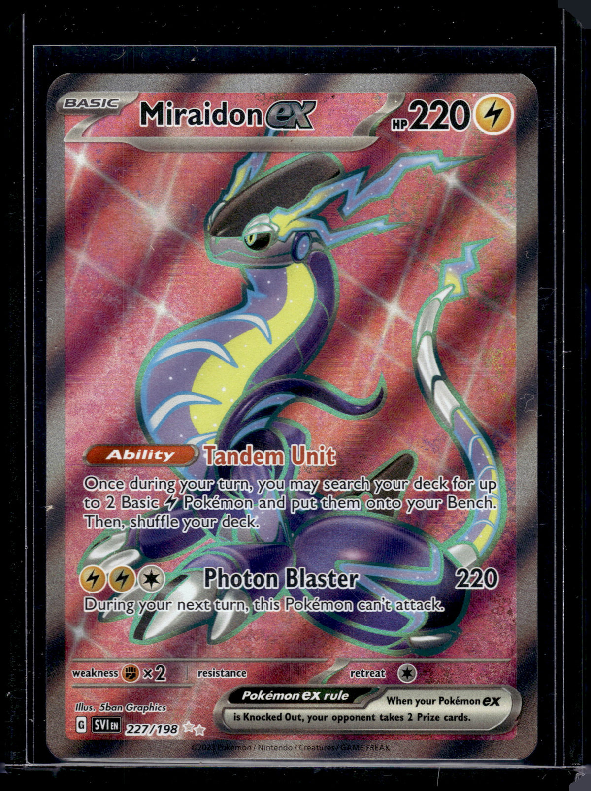 2023 Pokemon Scarlet & Violet Miraidon EX Holo Ultra Rare #227/198