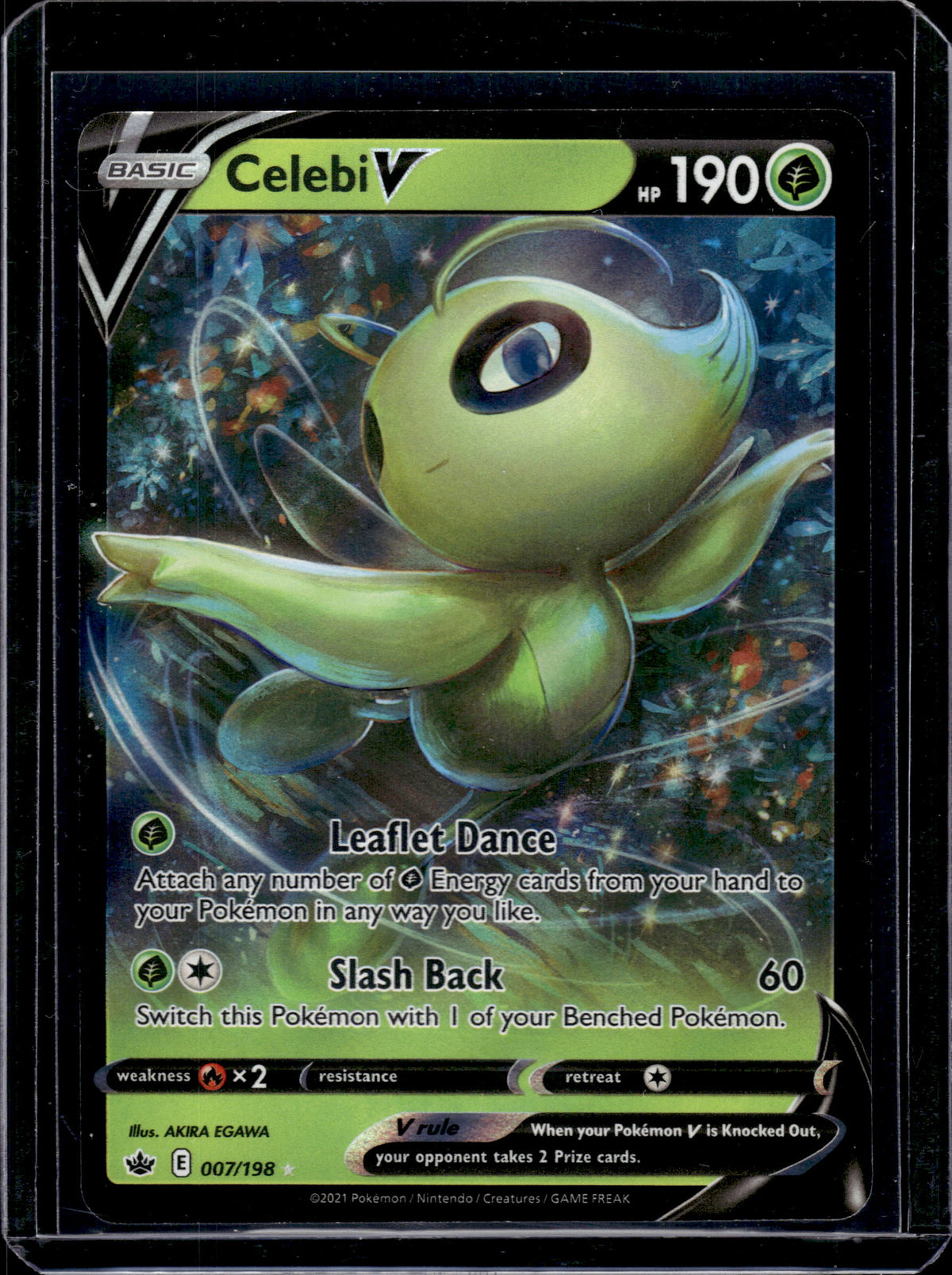 2021 Pokemon Chilling Reign Celebi V Holo Rare #007/198