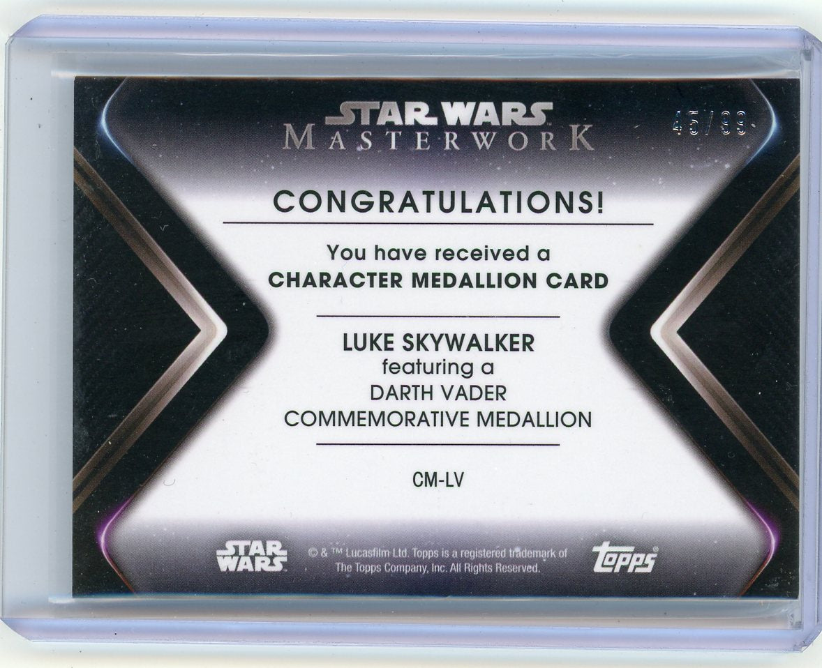 HL-INV Topps Star Wars Masterwork Luke Skywalker 45/99 Medallion #CM-LV