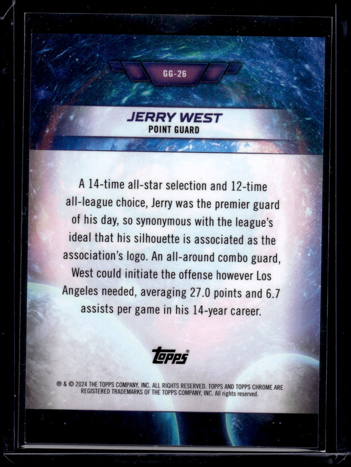 HL-INV 2024 Topps Chrome Galaxy Giants Jerry West #GG-26 Gold Refractor /50