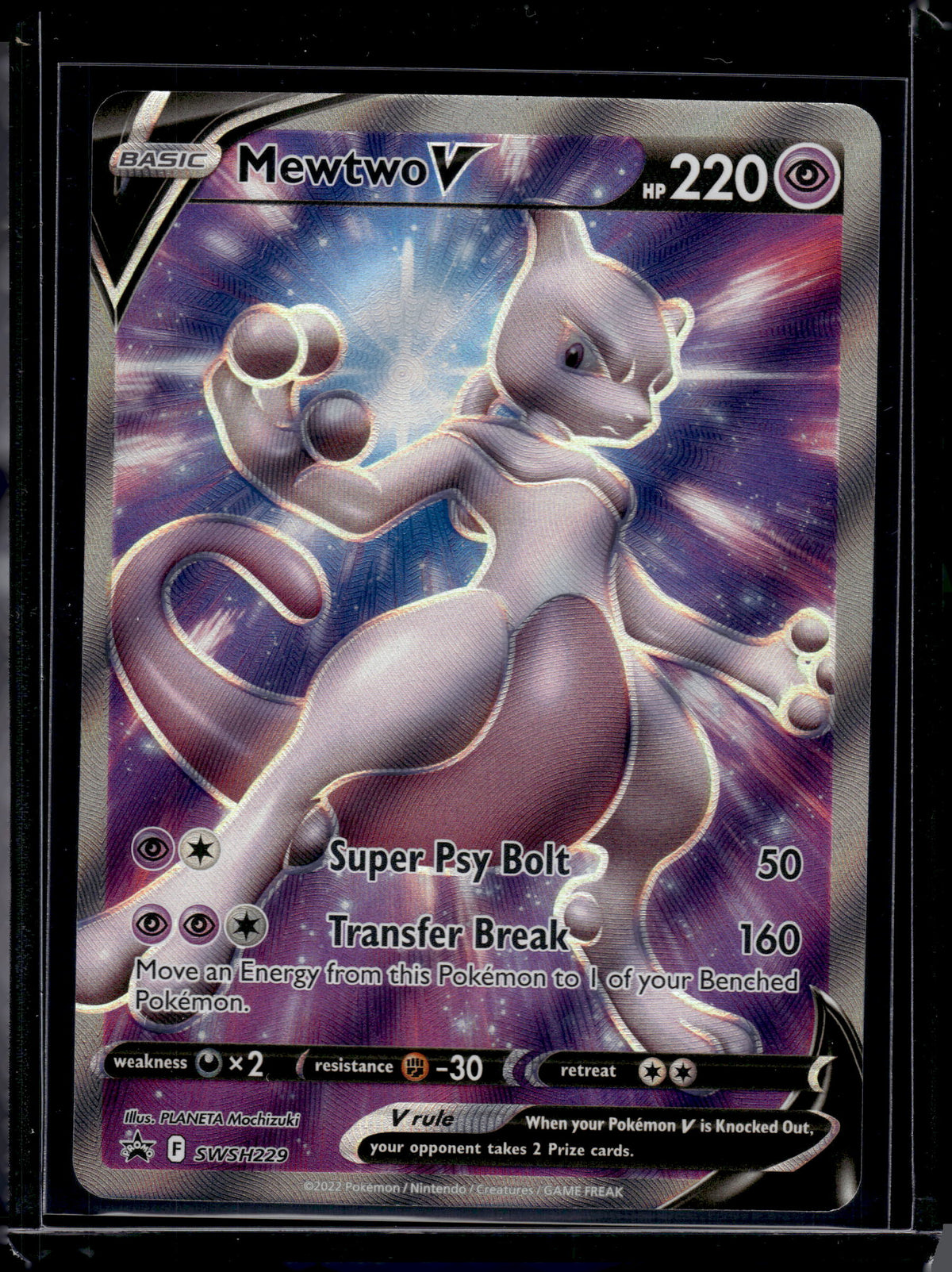 Sword & Shield Promos Mewtwo V Holo Black Star Promo FA #SWSH229