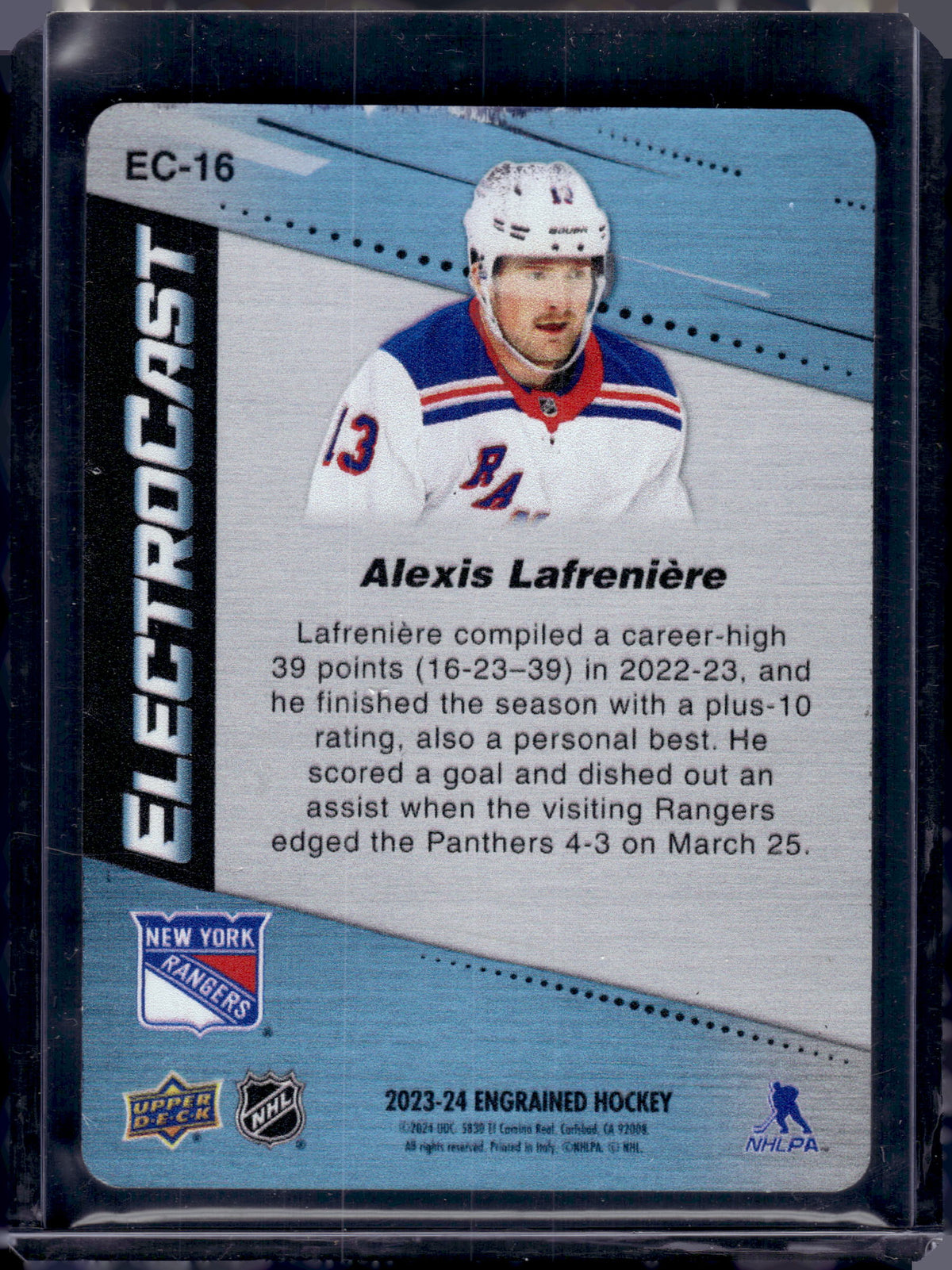 2024 Upper Deck Engrained Electrocast Alexis Lafreniere #EC-16 Metal