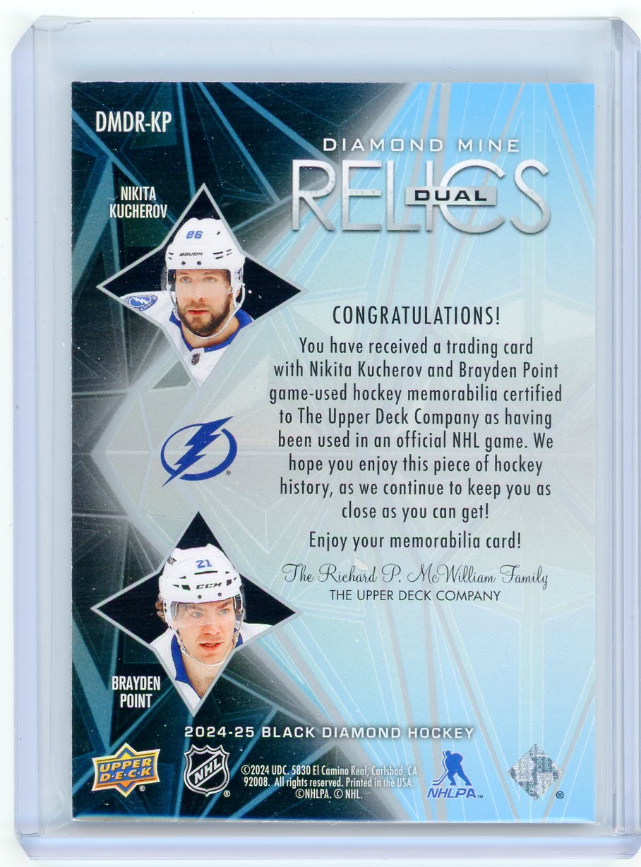 2024 UD Black Diamond Brayden Point Nikita Kucherov #DMDR-KP Relic
