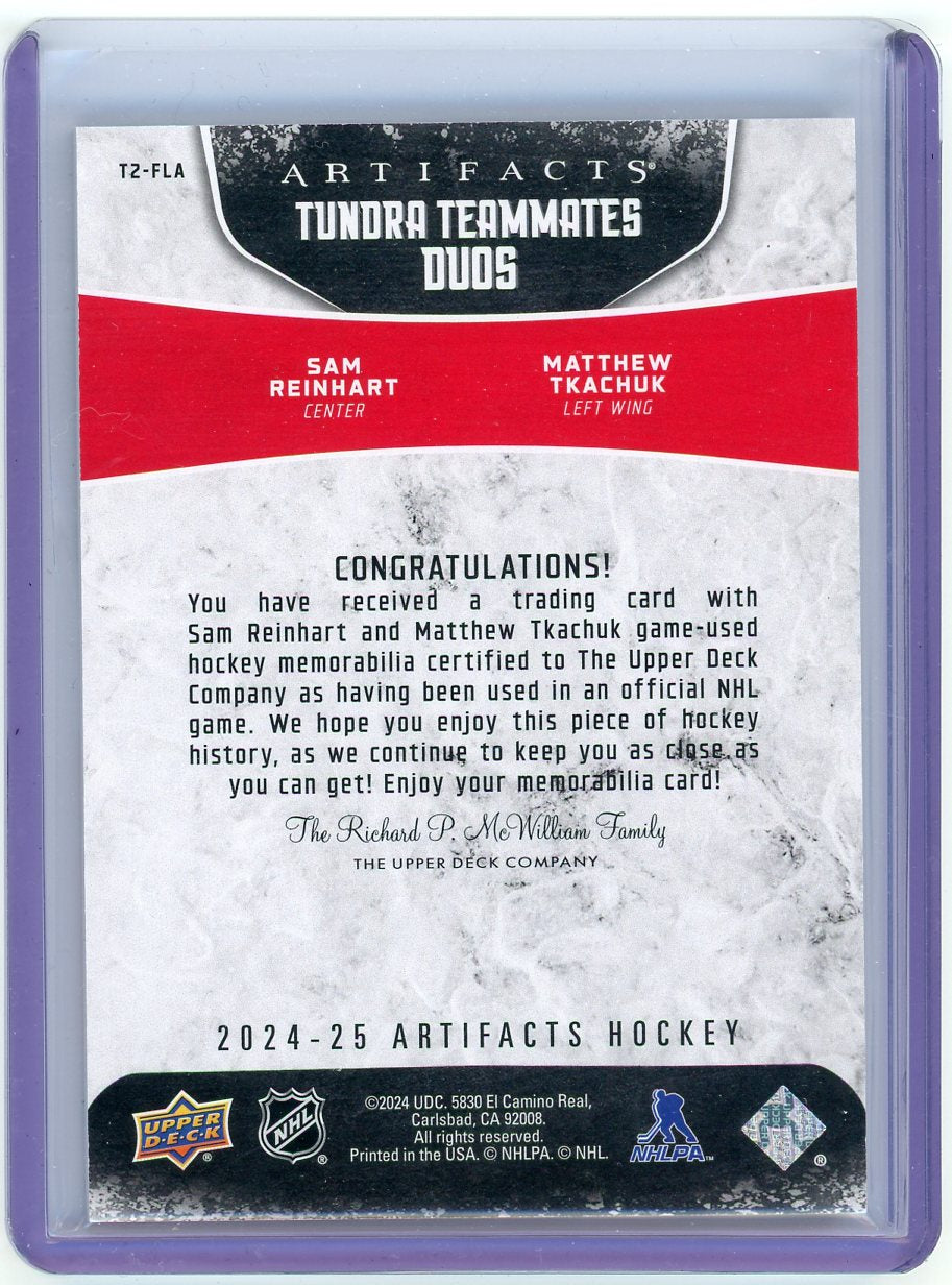 2024 Upper Deck Artifacts Sam Reinhart Matthew Tkachuk #T2-FLA /249 Dual