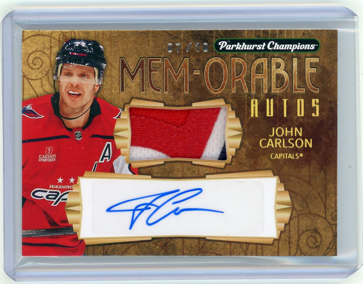 2024 Parkhurst Champions John Carlson #MBA-JC /10 Patch Memorabilia