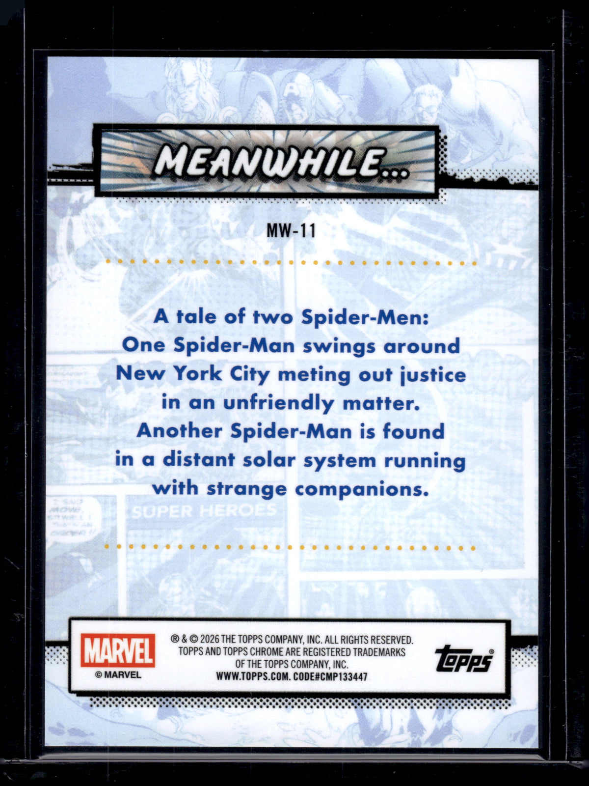 2026 Topps Chrome Marvel Spidey Goes Cosmic Insert #MW-11