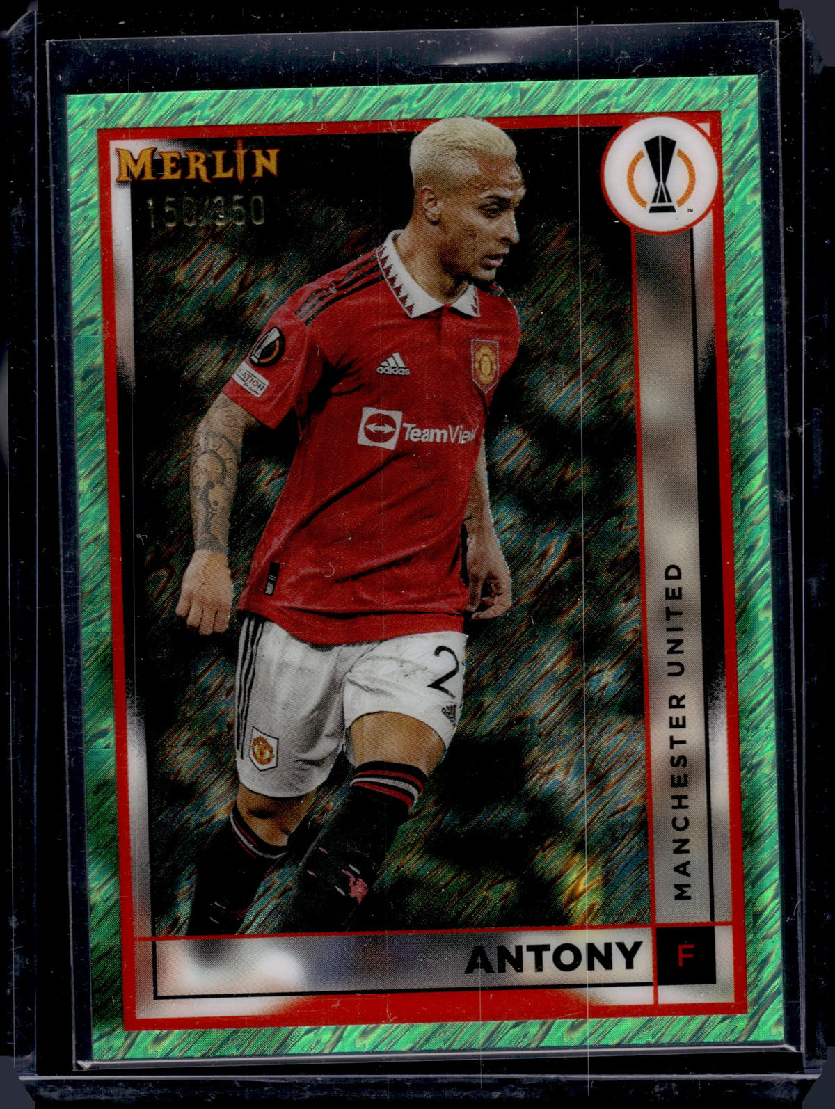 2023 Topps Merlin UEFA Antony #102 Neon Green Shimmer /350