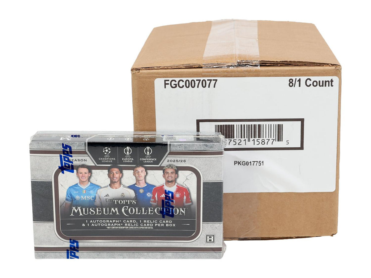 2025-26 Topps UEFA Club Competitions Museum Collection Soccer Hobby 8-Box Case