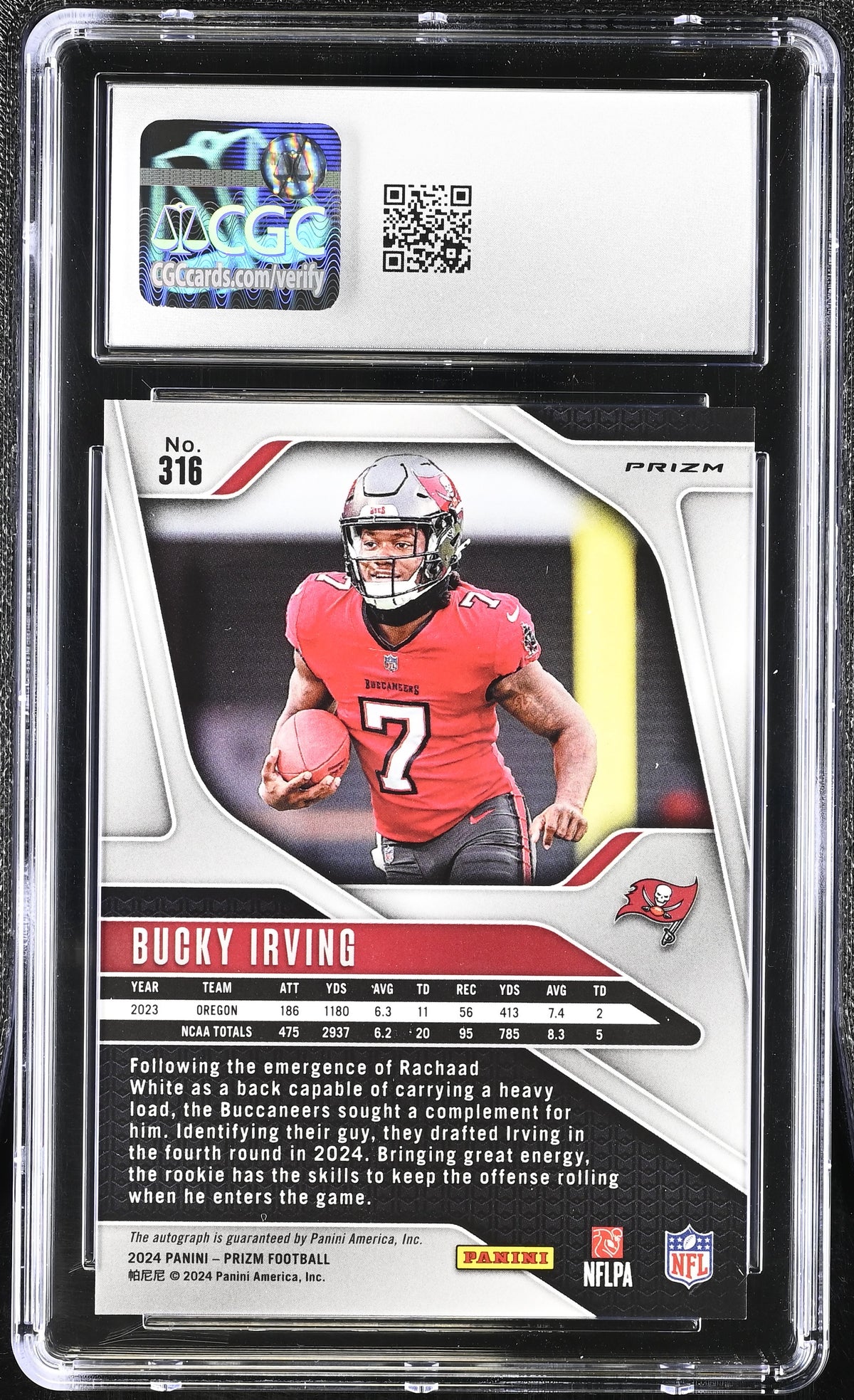 2024 Panini Prizm Bucky Irving #316 No Huddle Autographs CGC 10 Auto 10