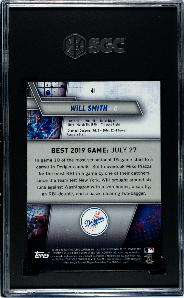 2019 Bowman's Best Will Smith #41 SGC 10