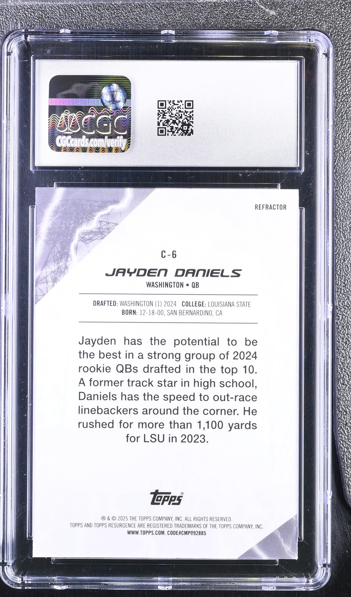 2024 Topps Resurgence Jayden Daniels #C-6 Refractor Conductors CGC 9
