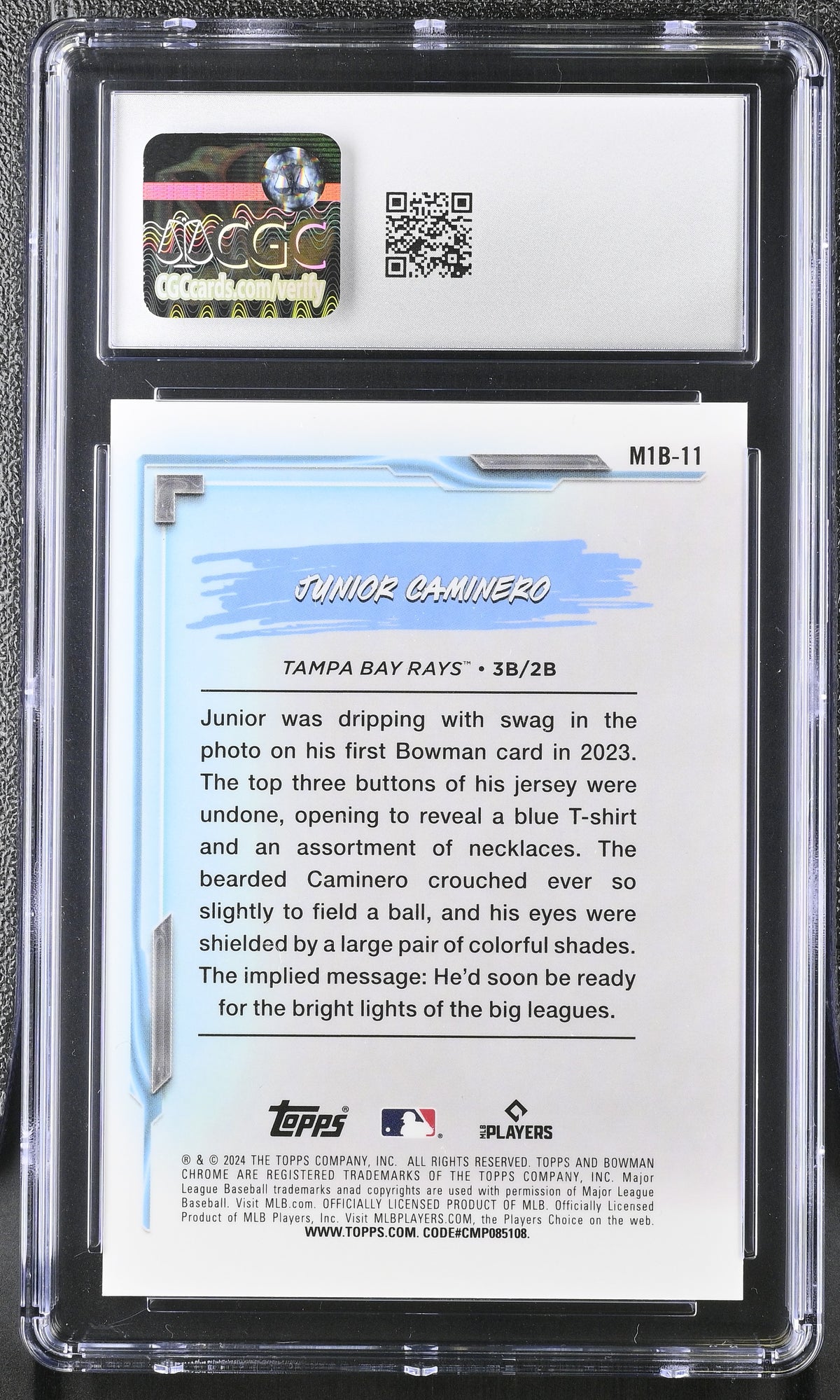 2024 Bowman Chrome Junior Caminero #M1B-11 Mini-Diamond My 1st Bowman CGC 10