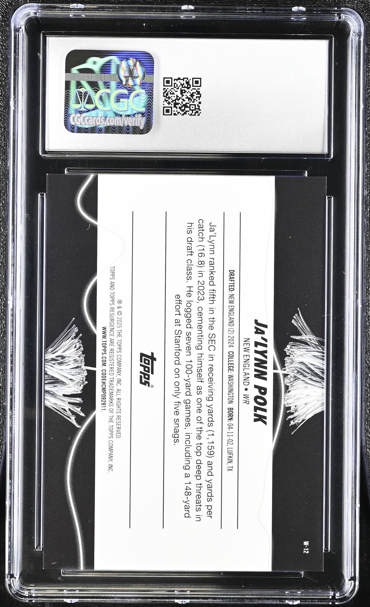 2024 Topps Resurgence Ja'Lynn Polk #W-12 Wired CGC 10