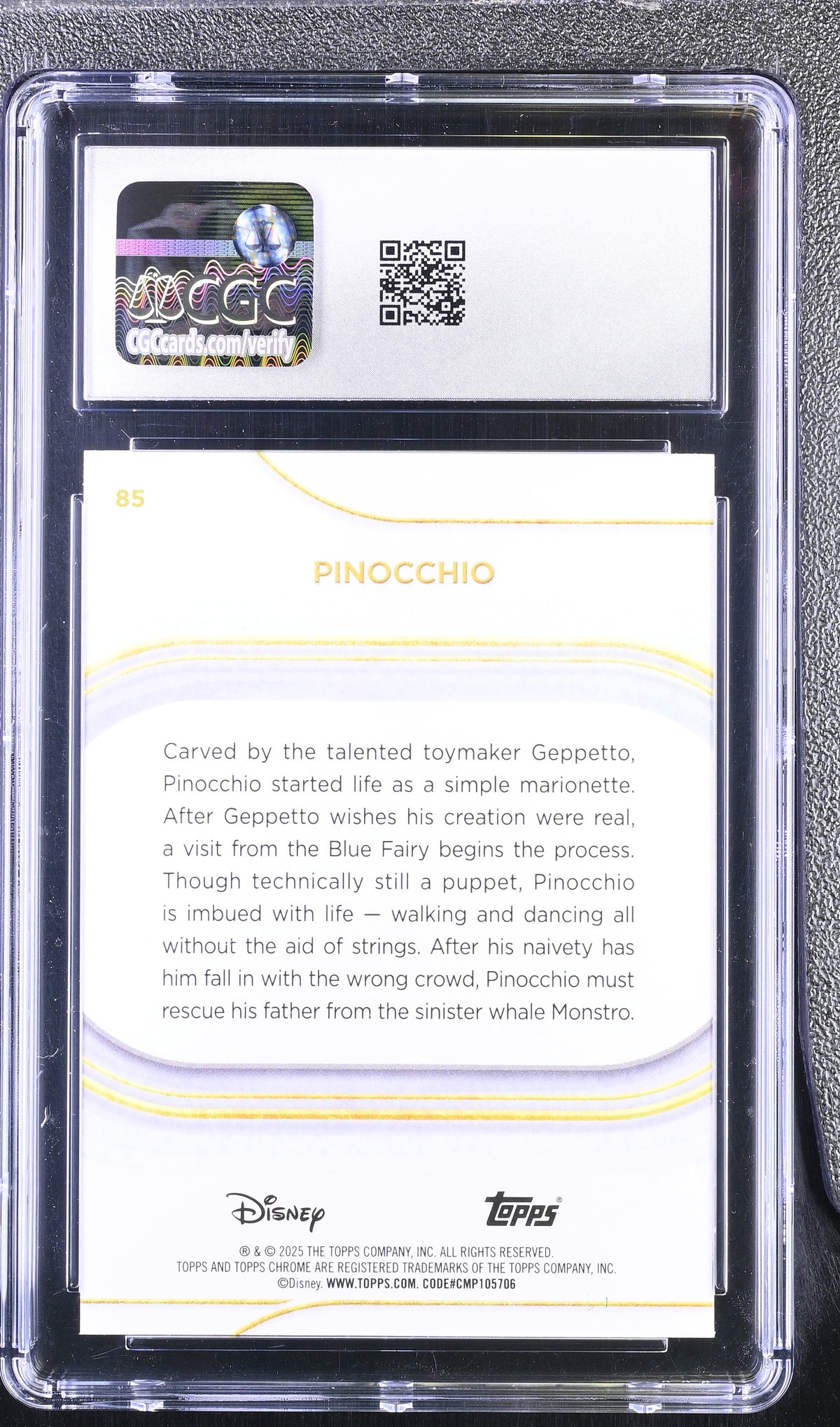 2025 Topps Disney Chrome Pinocchio 051/150 #85 CGC 8