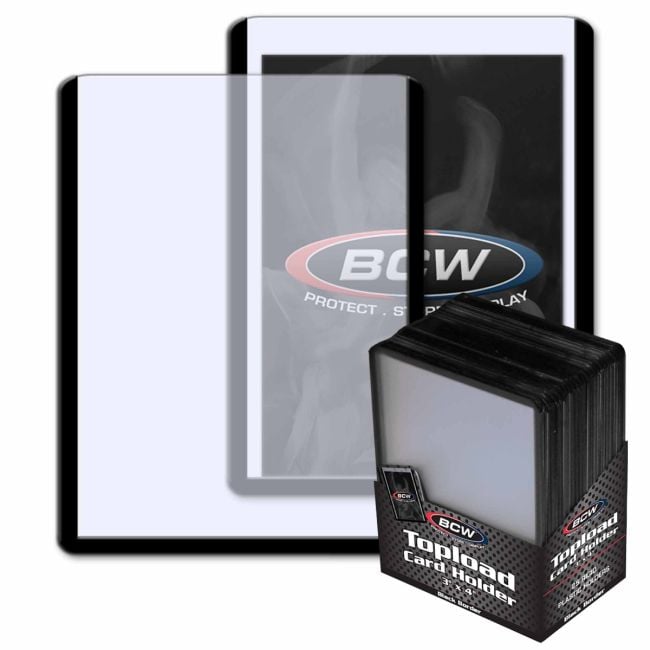 BCW 3x4 Topload Card Holder - Black Border, 25 pack