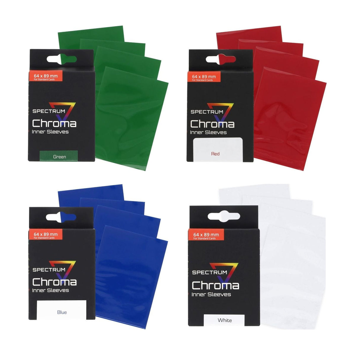 BCW Spectrum Chroma Inner Sleeves in Green, Red, Blue and White