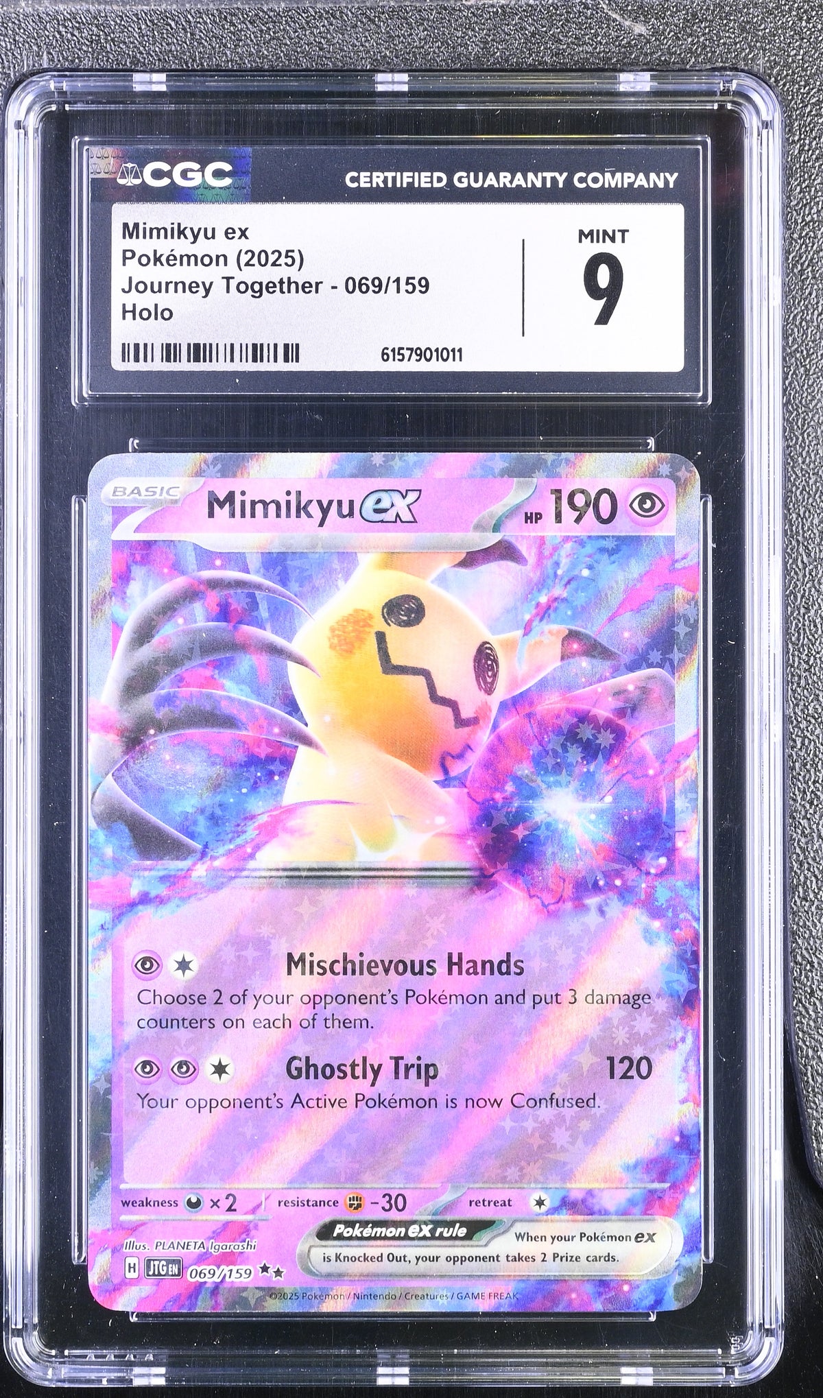 2025 Pokemon Journey Together Mimikyu ex Holo 069/159 CGC 9 #069/159