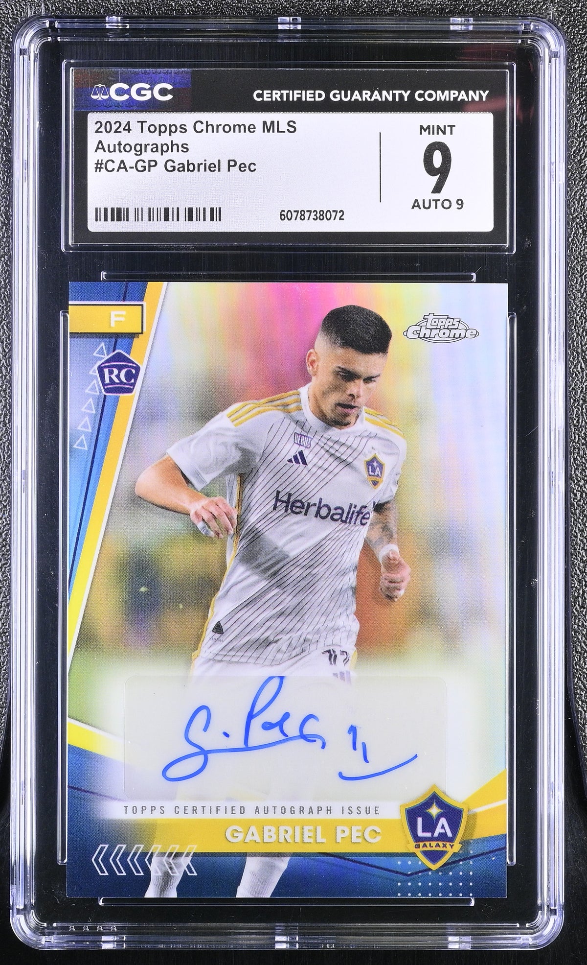 2024 Topps Chrome MLS Gabriel Pec #CA-GP Autographs CGC 9 Auto 9