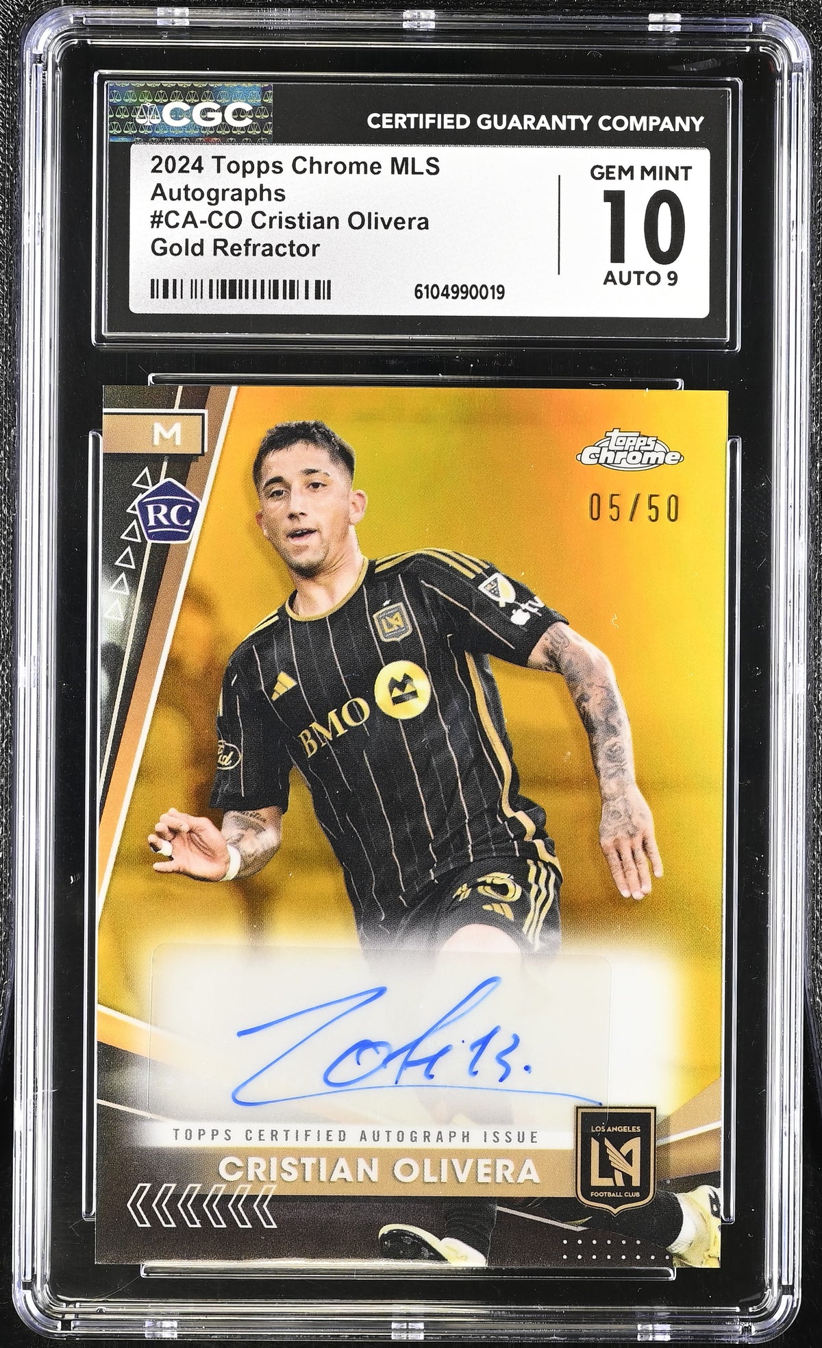 2024 Topps Chrome MLS Cristian Olivera #CA-CO Gold /50 Autographs CGC 10 Auto 9