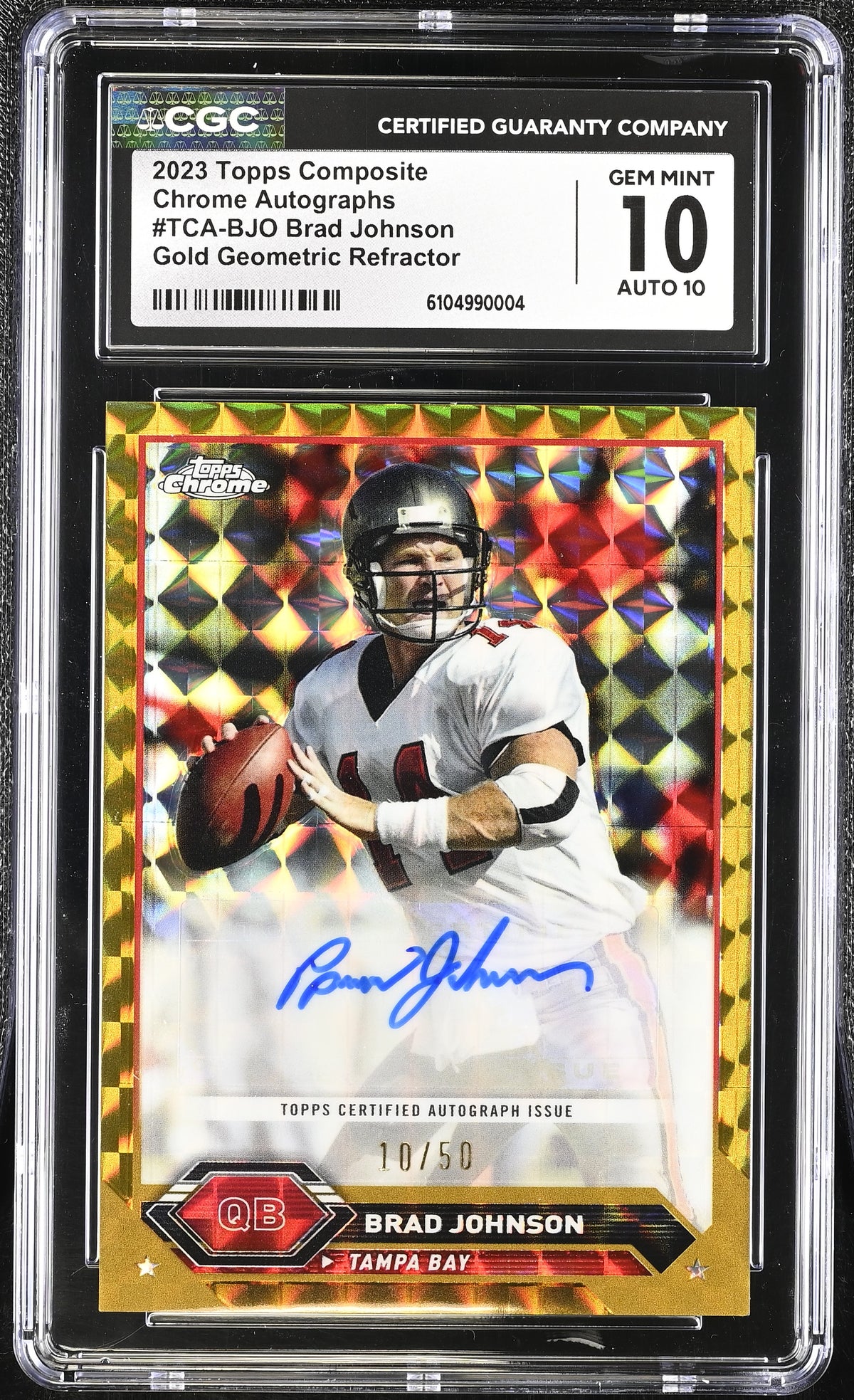 2023 Topps Composite Brad Johnson #TCA-BJO Gold /50 Chrome Auto CGC 10 Auto 10