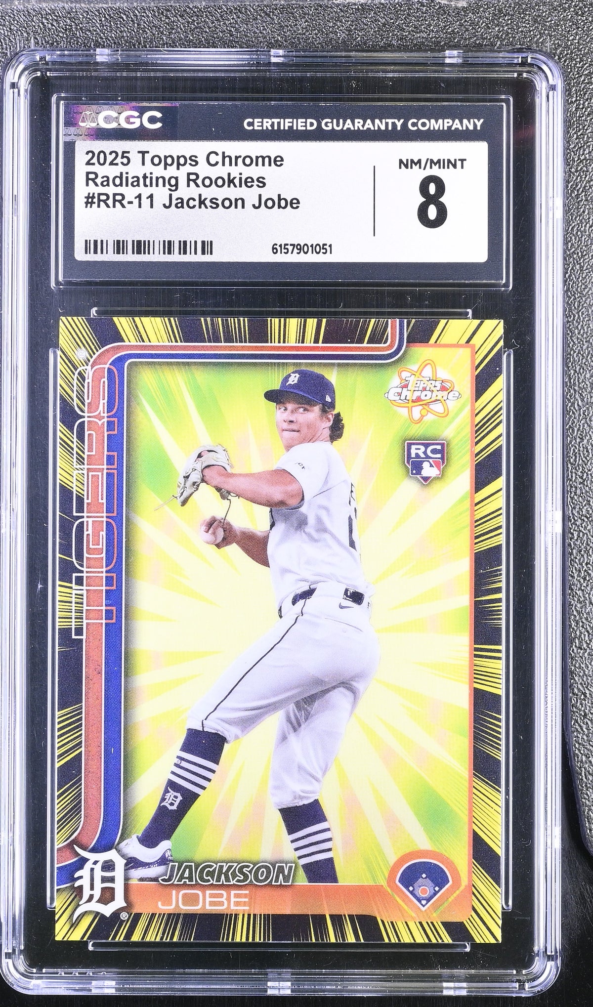 2025 Topps Chrome Jackson Jobe #RR-11 Radiating Rookies CGC 8