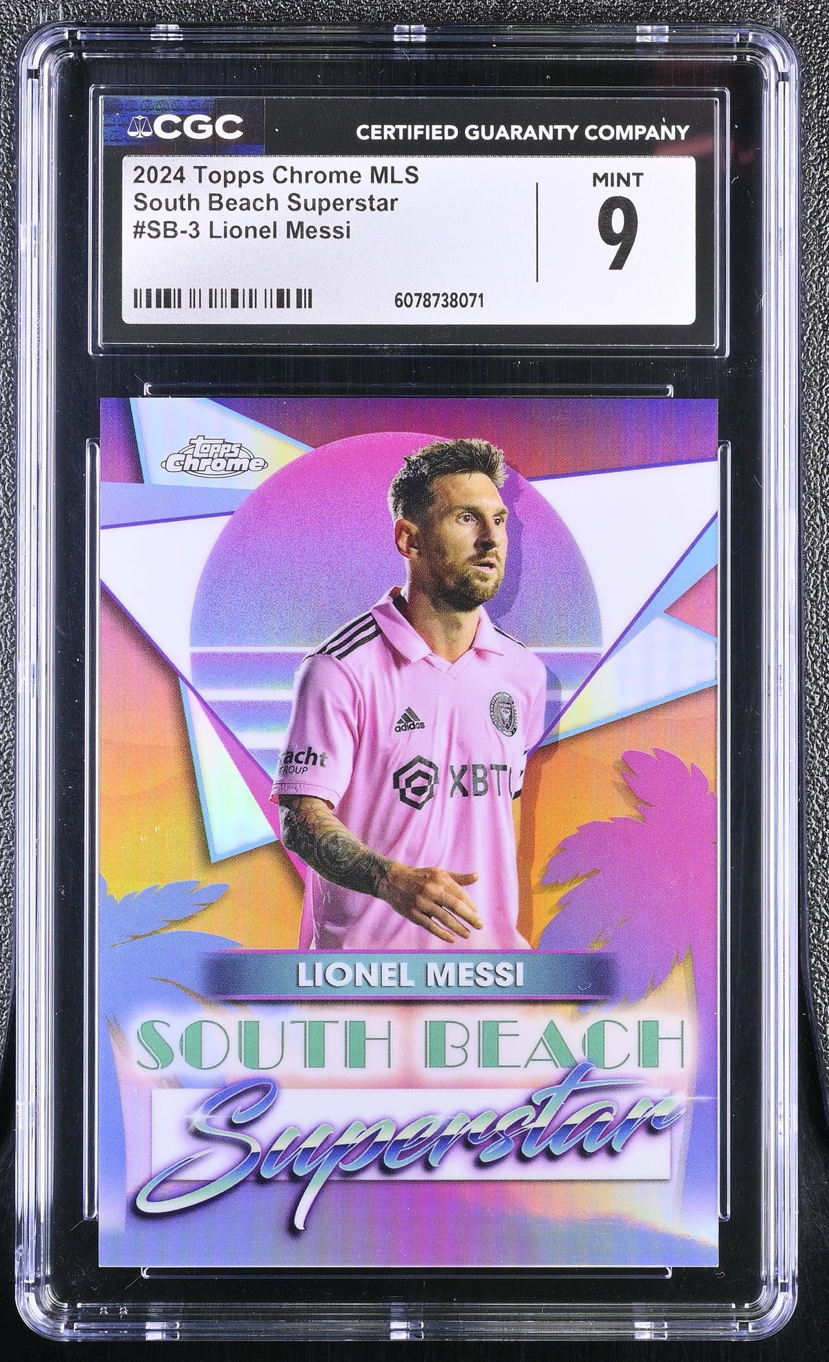 2024 Topps Chrome MLS Lionel Messi #SB-3 South Beach Superstar CGC 9