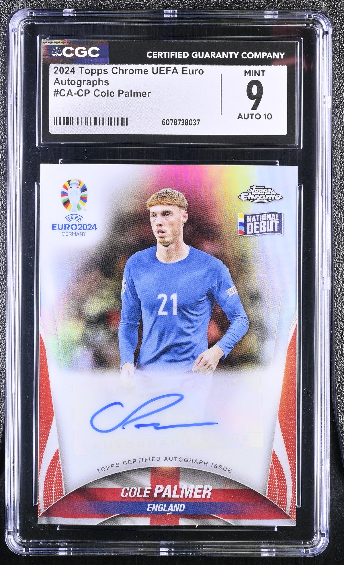 2024 Topps Chrome UEFA Euro Cole Palmer #CA-CP Autographs CGC 9 Auto 10