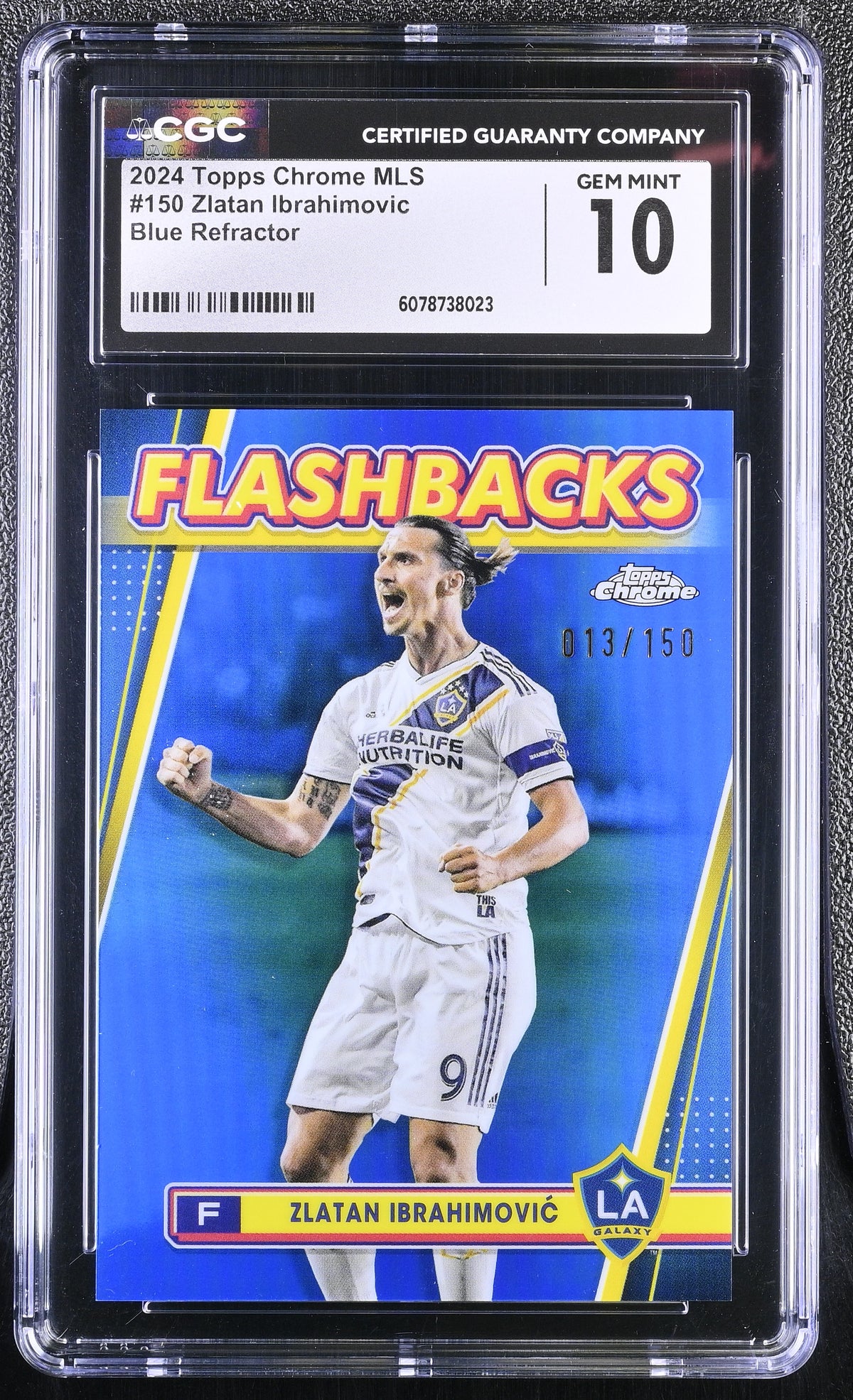 2024 Topps Chrome MLS Zlatan Ibrahimovic #150 Blue Refractor /150 CGC 10