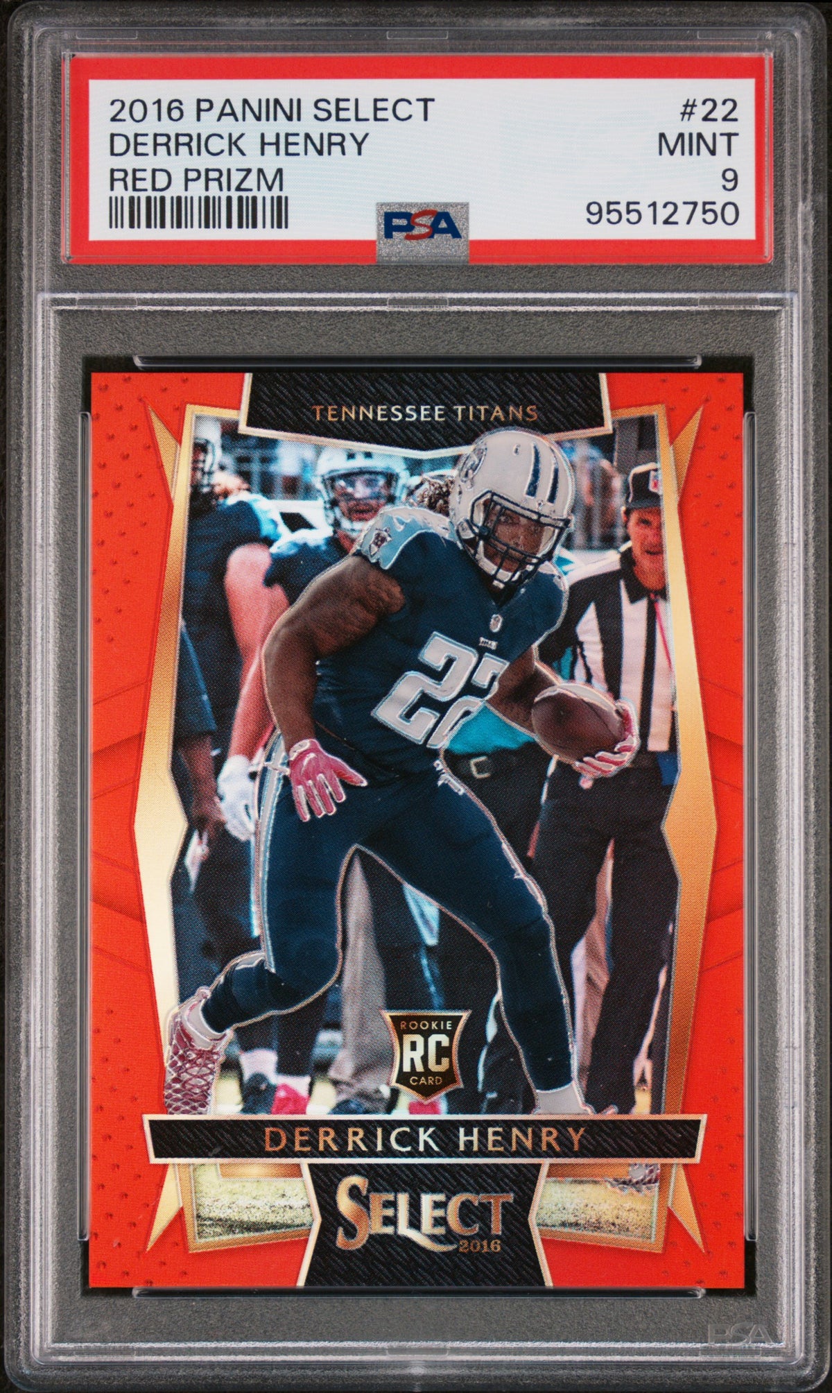 2016 Panini Select Derrick Henry #22 Red Prizm PSA 9