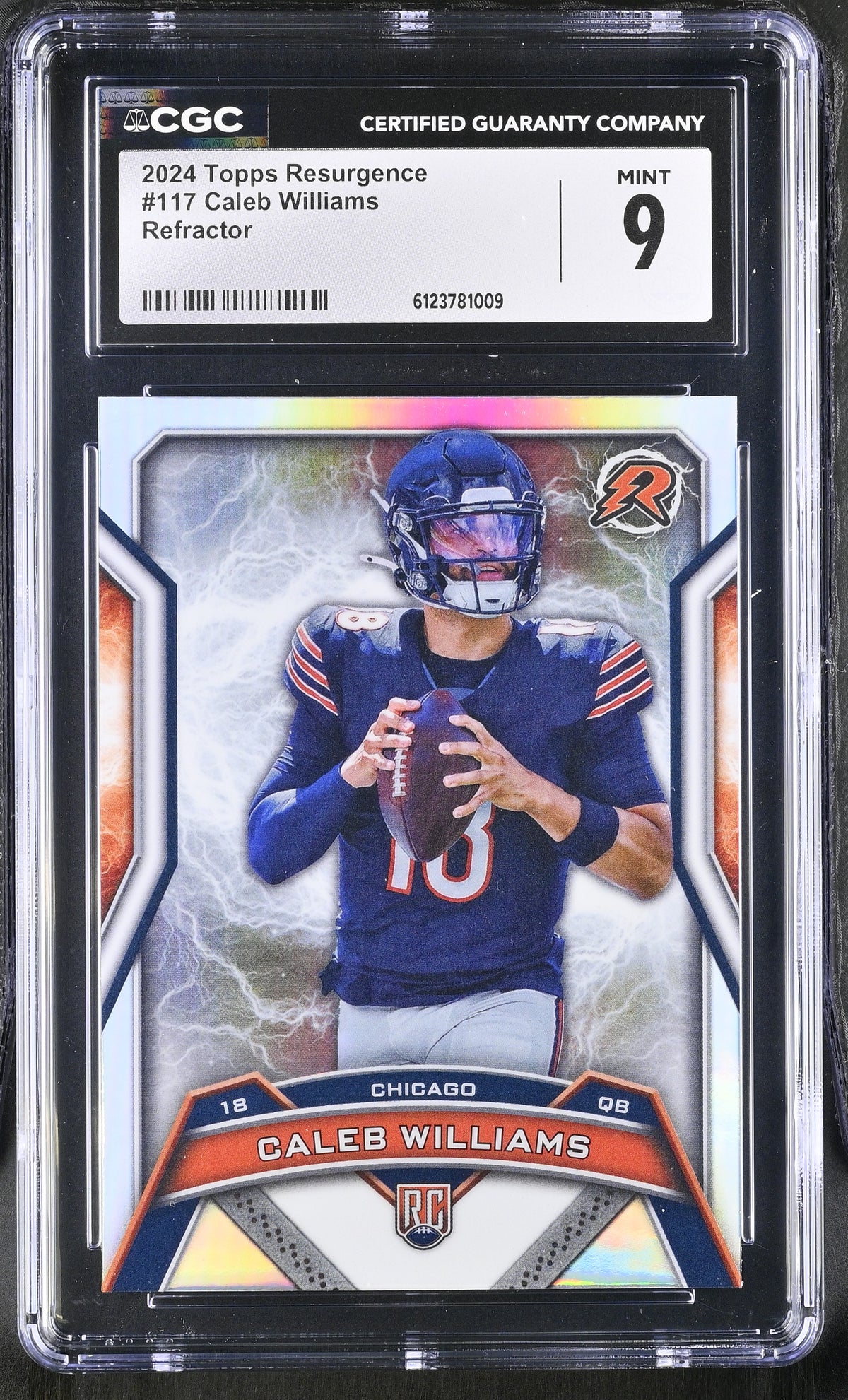2024 Topps Resurgence Caleb Williams #117 Refractor CGC 9