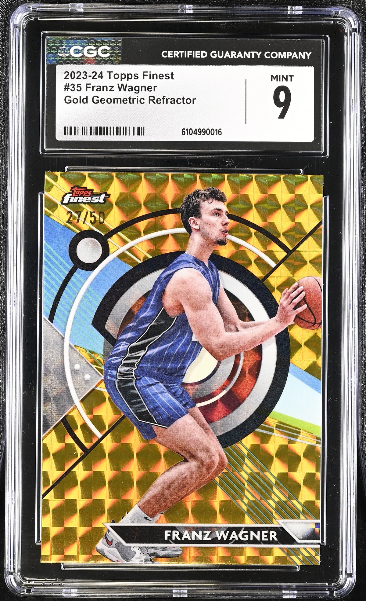 2023-24 Topps Finest Franz Wagner #35 Gold Geometric Refractor /50 CGC 9