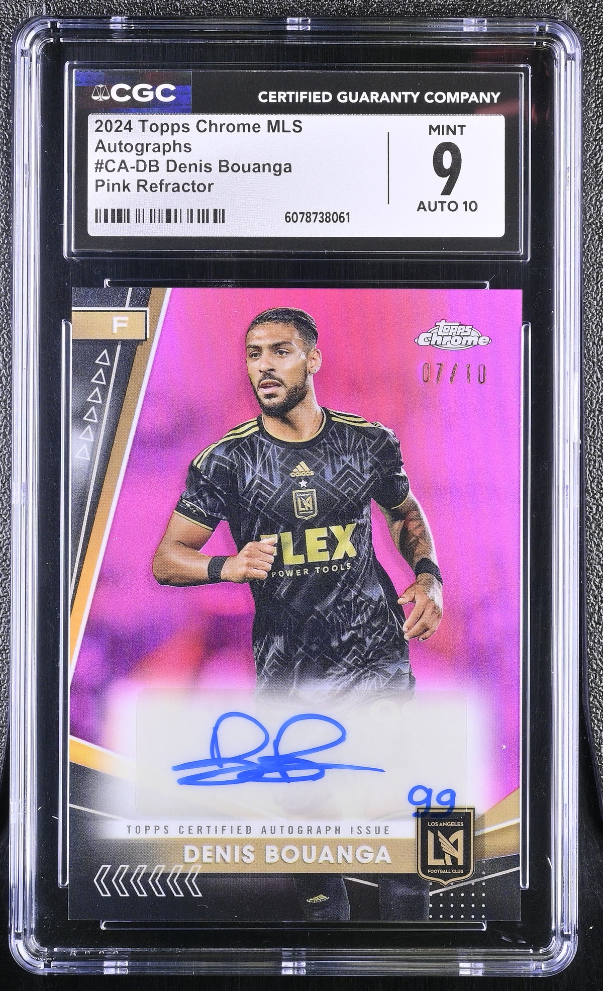 2024 Topps Chrome MLS Denis Bouanga #CA-DB Pink Refractor /10 Auto CGC 9 Auto 10