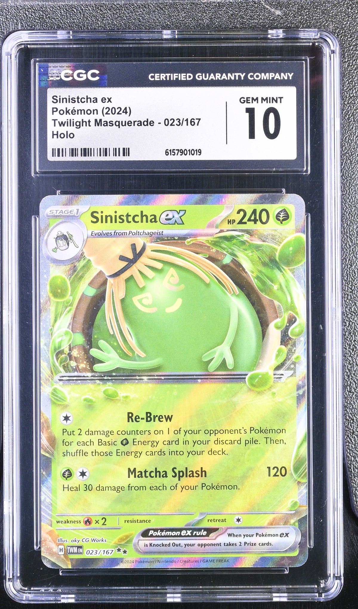2024 Pokemon Twilight Masquerade Sinistcha ex Holo 023/167 CGC 10 #023/167