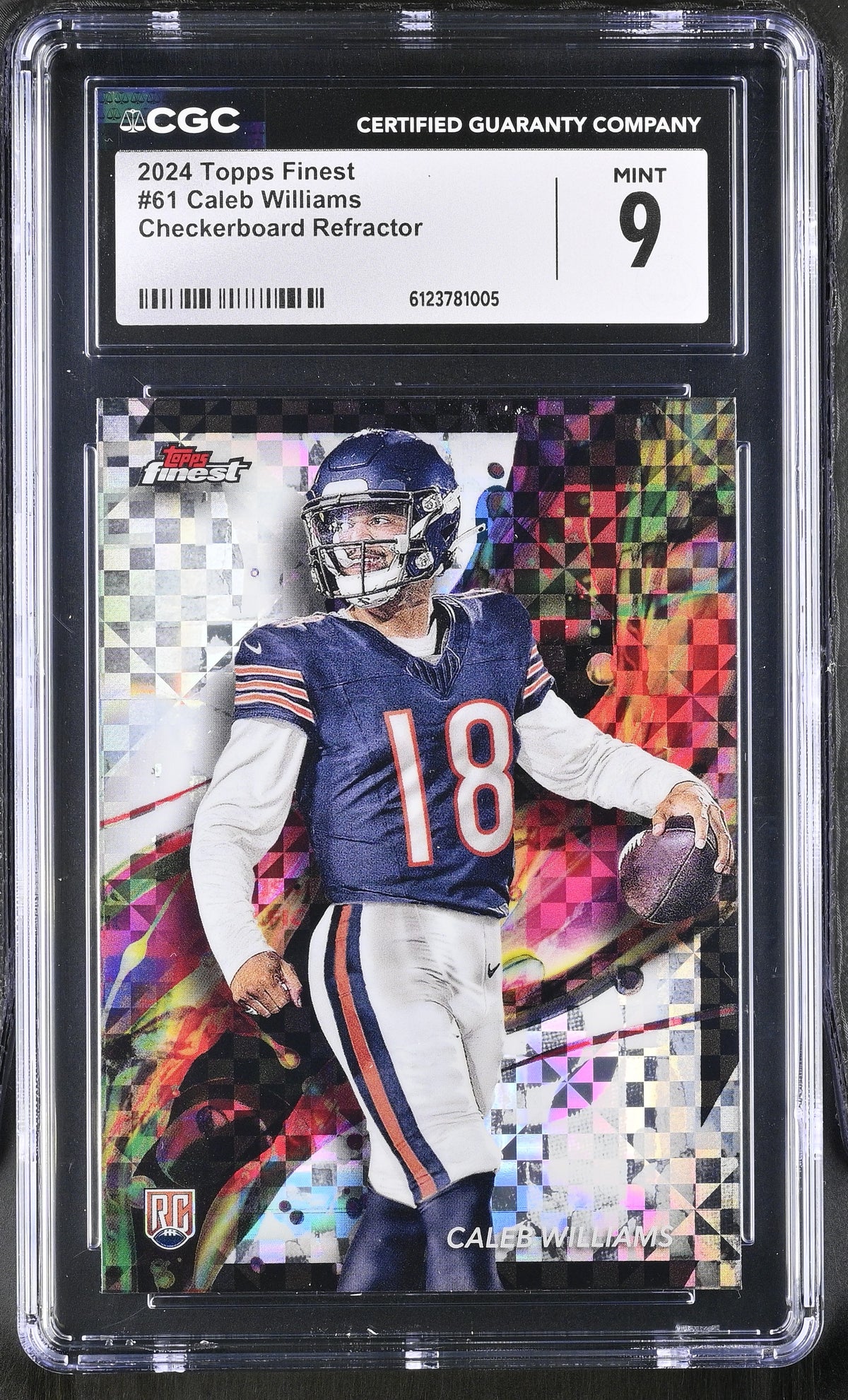 2024 Topps Finest Caleb Williams #61 Checkerboard Refractor CGC 9