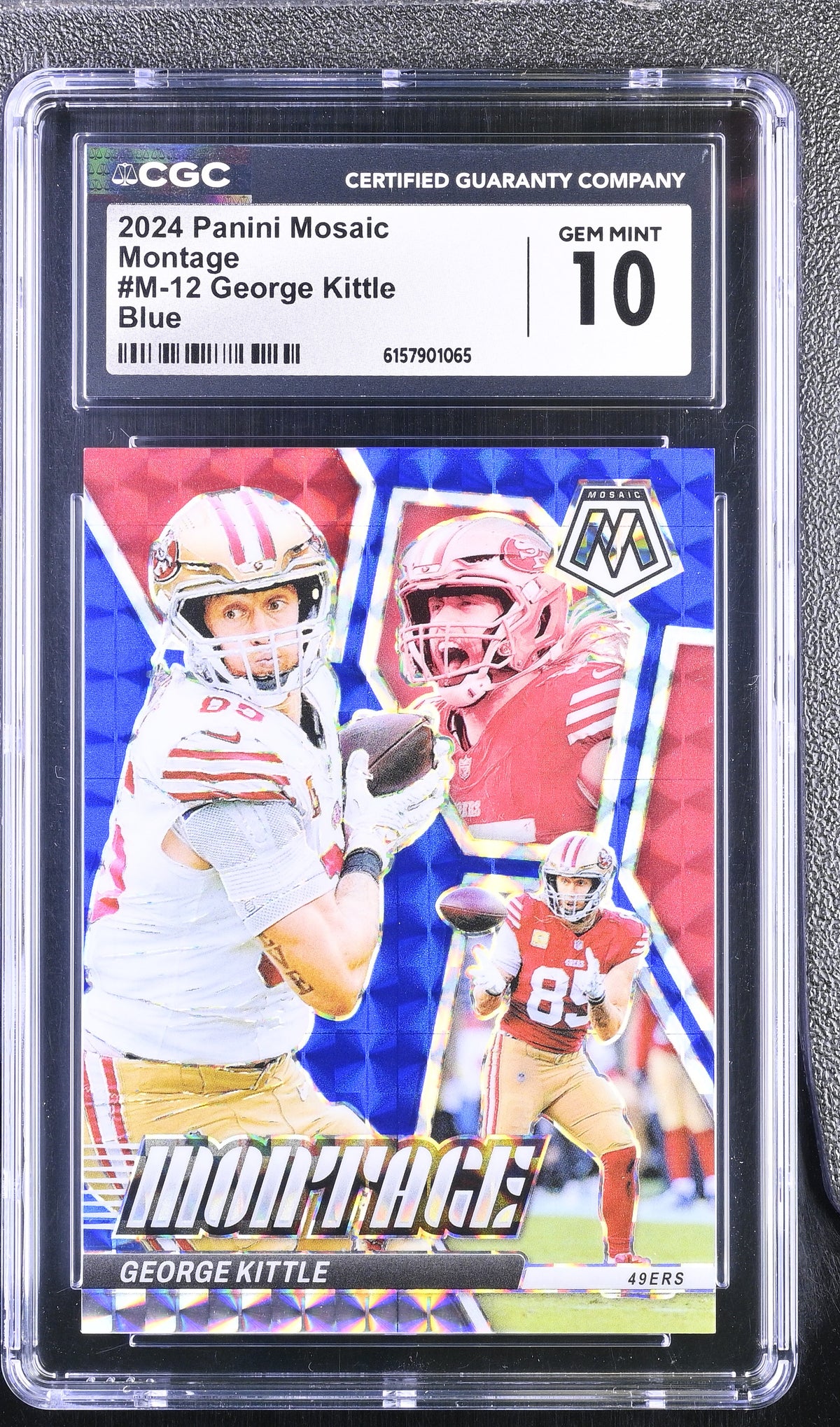 2024 Panini Mosaic George Kittle #M-12 Blue /99 Montage CGC 10