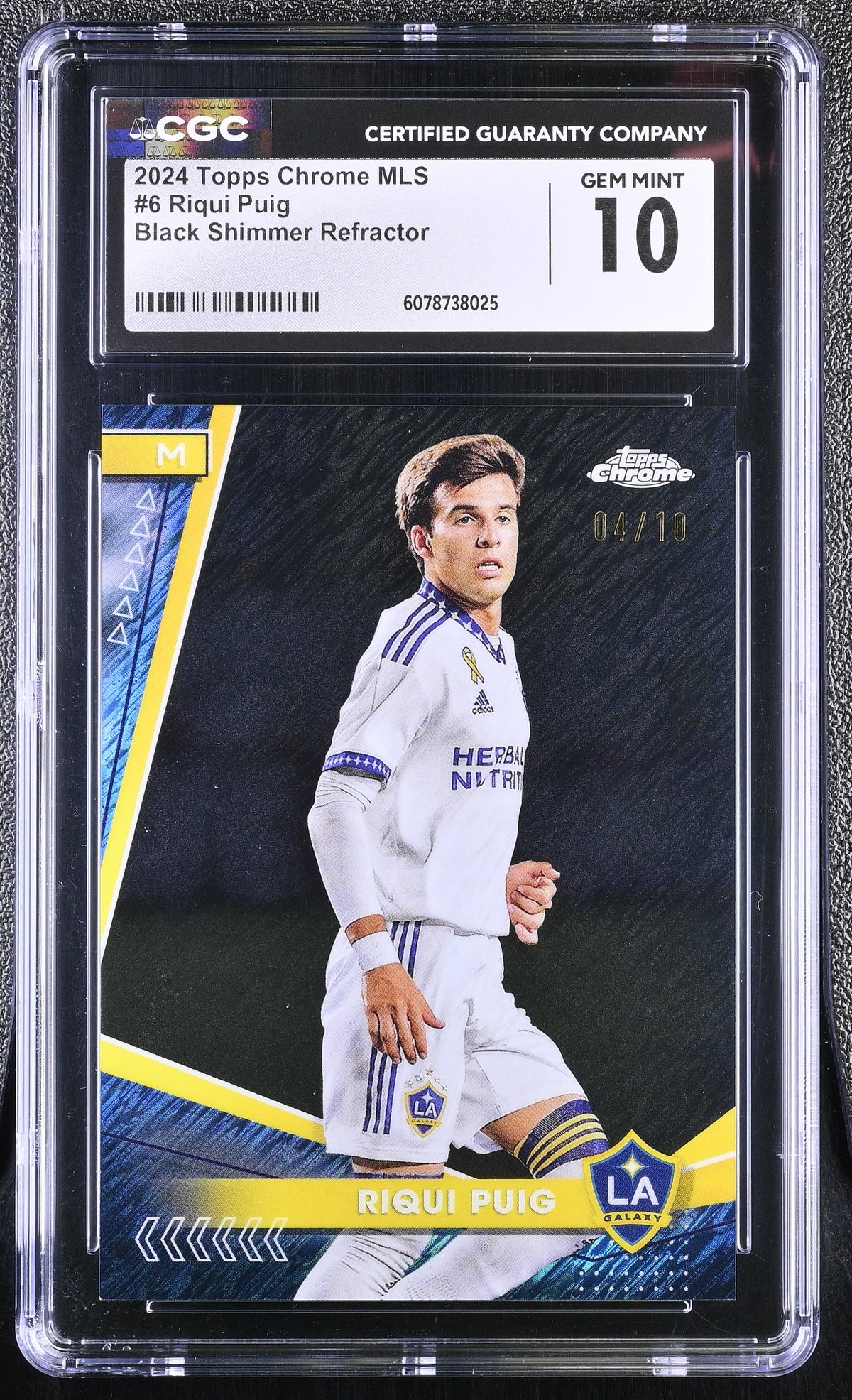2024 Topps Chrome MLS Riqui Puig #6 Black Shimmer Refractor /10 CGC 10