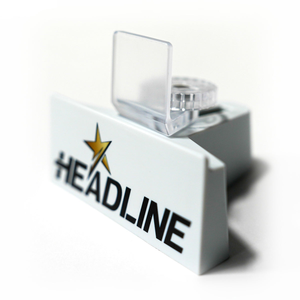 Headline Stand Up Display - angled view
