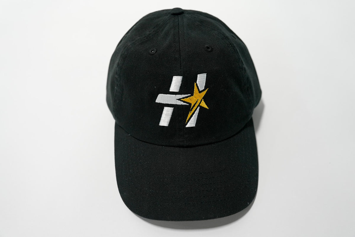 Headline H-Star Logo Dad Hat - Black, front