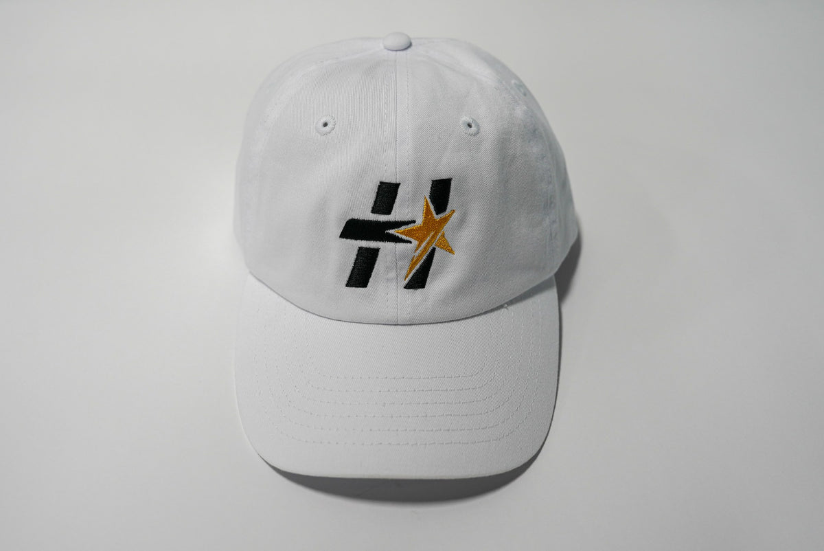 Headline H-Star Logo Dad Hat - White, front