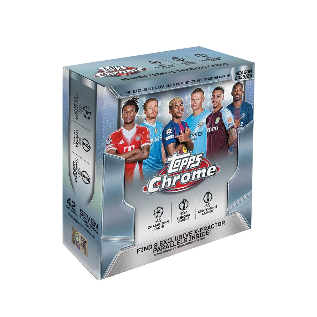 2025-26 Topps Chrome UEFA Club Competitions Soccer Mega Box