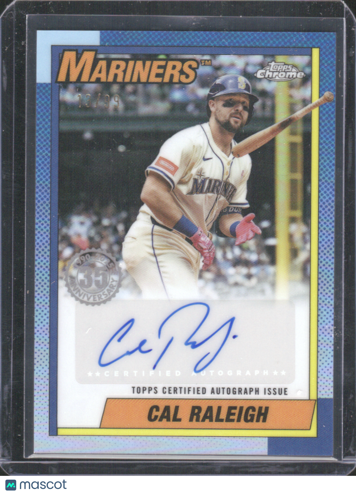 2025 Topps Chrome 1990 Topps Baseball Autographs Cal Raleigh 13/99