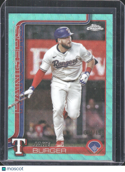 2025 Topps Chrome Update Series Jake Burger #USC37 Aqua Wave Refractor 054/199