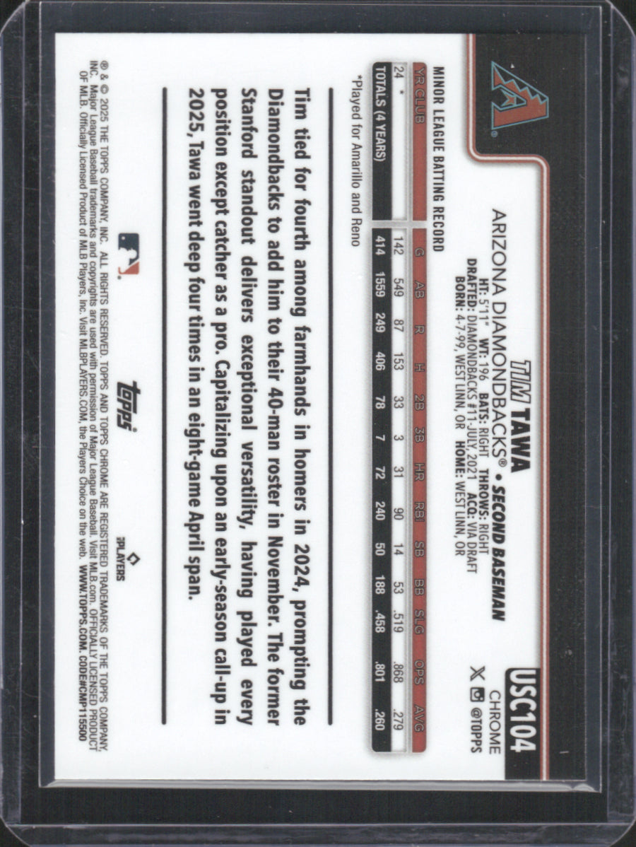 2025 Topps Chrome Update Series Tim Tawa #USC104 Prism Refractor RC