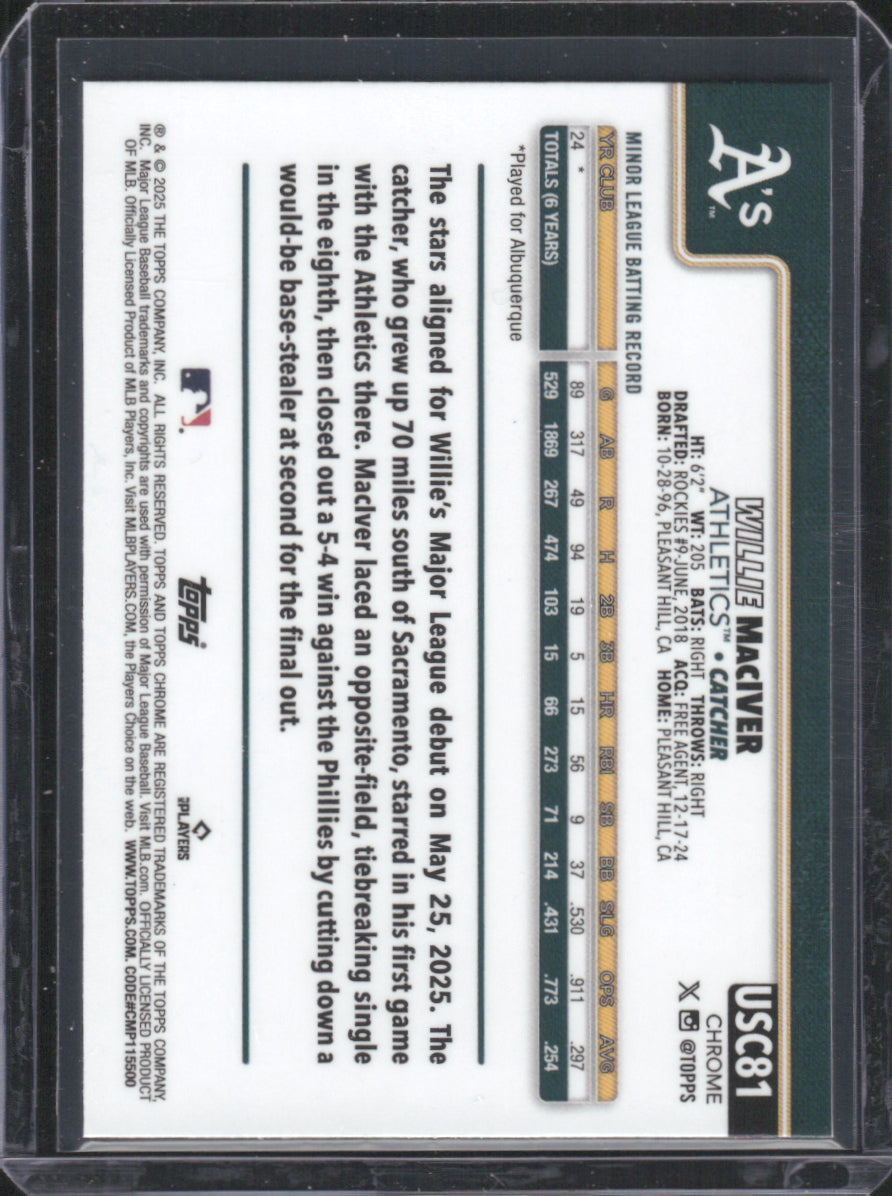 2025 Topps Chrome Update Willie MacIver #USC-81 RC