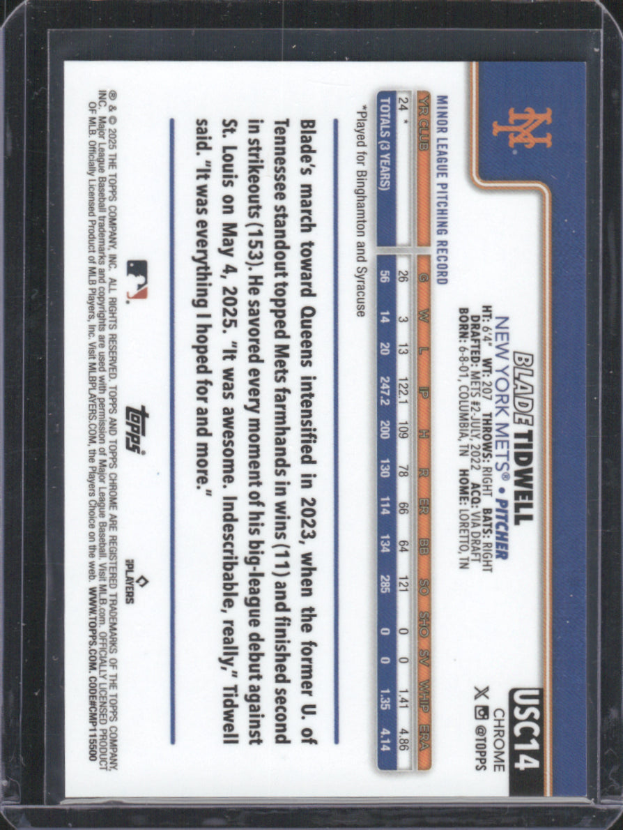 2024 Topps Chrome Update Series Blade Tidwell #USC114 06/10 RC